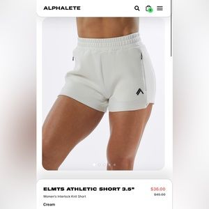 NEW ALPHALETE ELMTS Athletic shorts 3.5" - Cream - Size M
